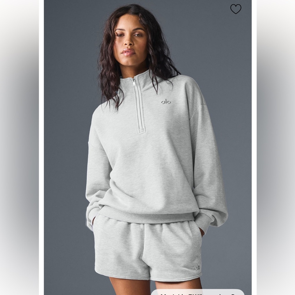NWOT ALO - Accolade 1/4 zip - athletic heather grey - size L